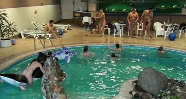 Indoor Dolphin Ride Full HD video - Nudism reduces self-consciousness