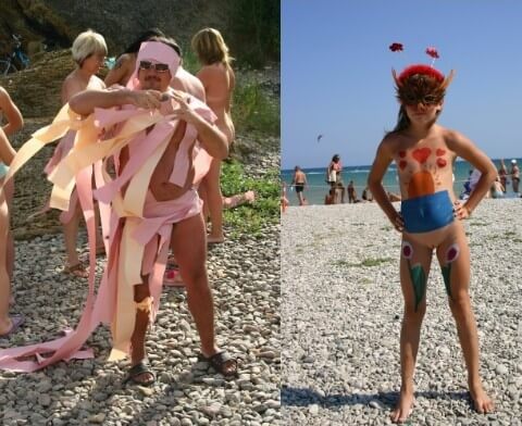 Natural Mud Camouflaging pics - Family naturism in the modern world