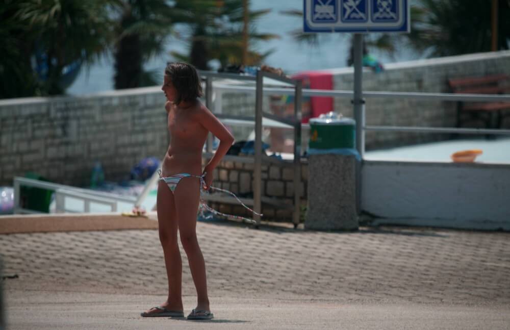 Naturist Pool Walkaround pics - Growing up on a nudist beach