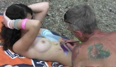 Body Art Nudist Beach 1 Full HD video - Connoisseurs of naturism choose nature