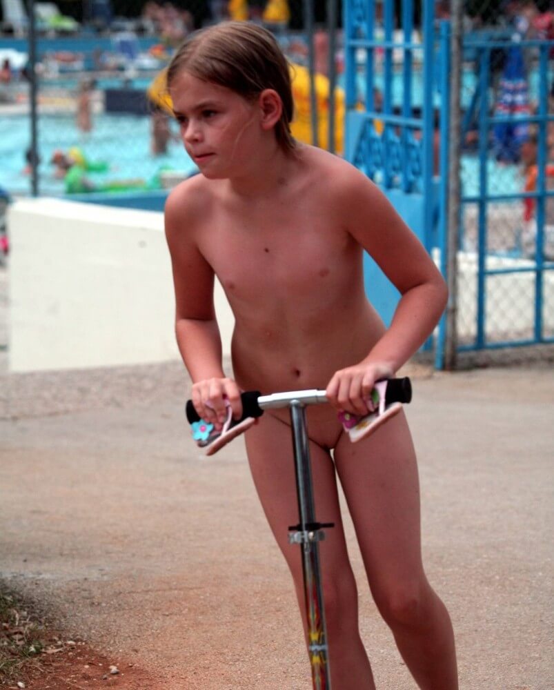 Pool-Side Naturist Scooter pics - Many see bodily freedom as an important value